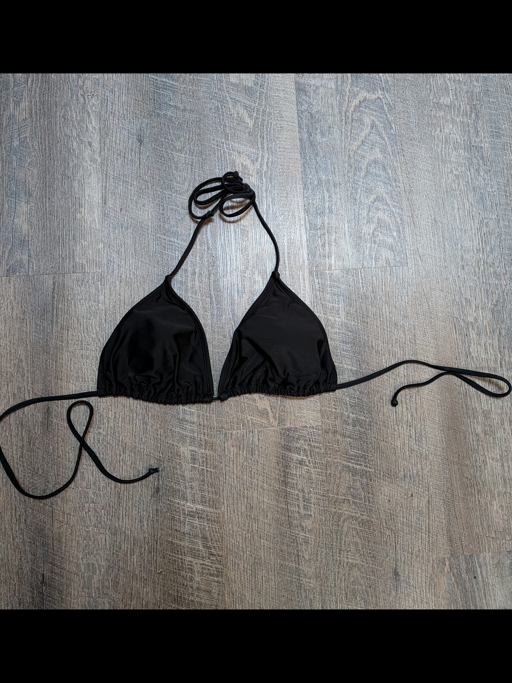 Xhilaration Black Triangle String Bikini Top